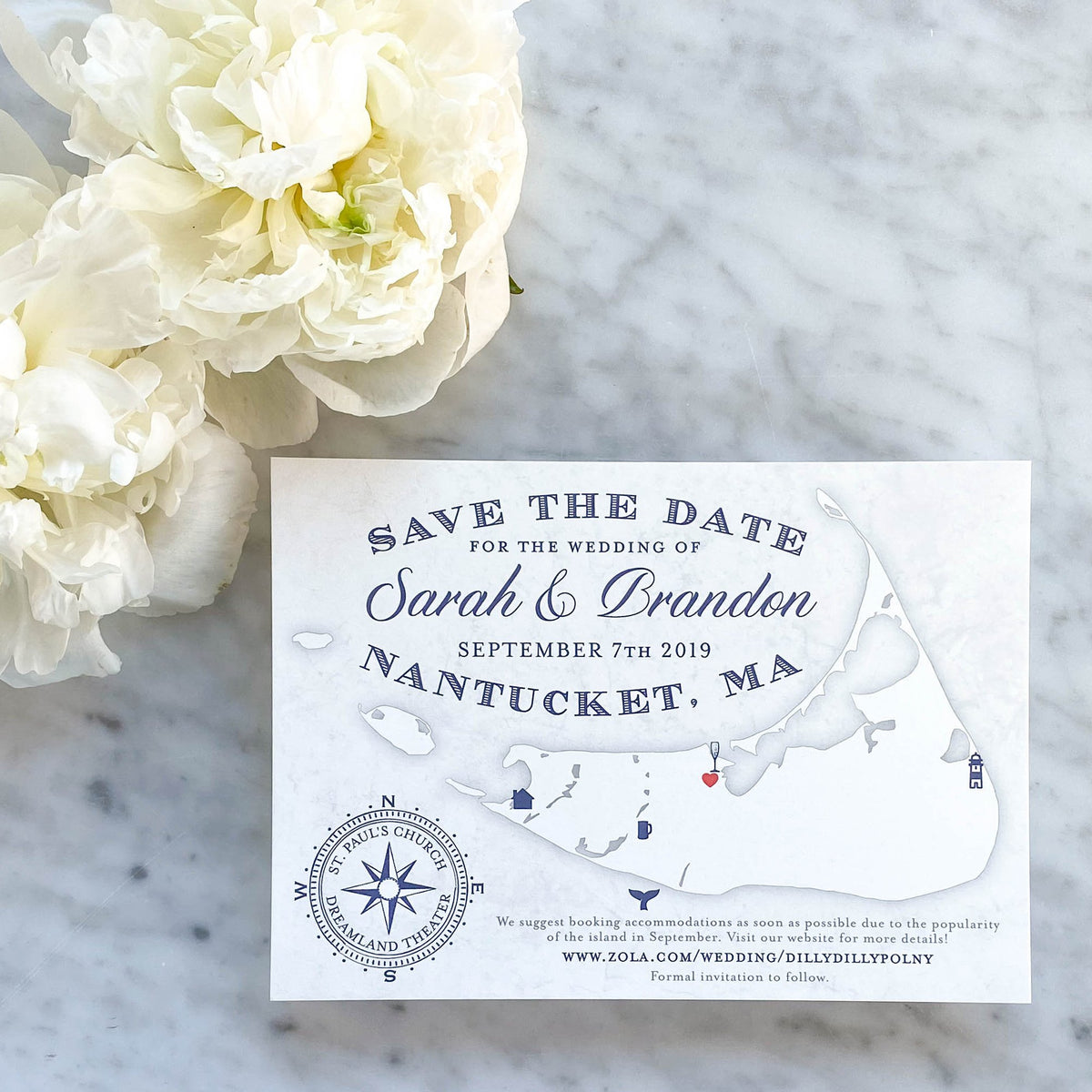 Nantucket Map Save the Date