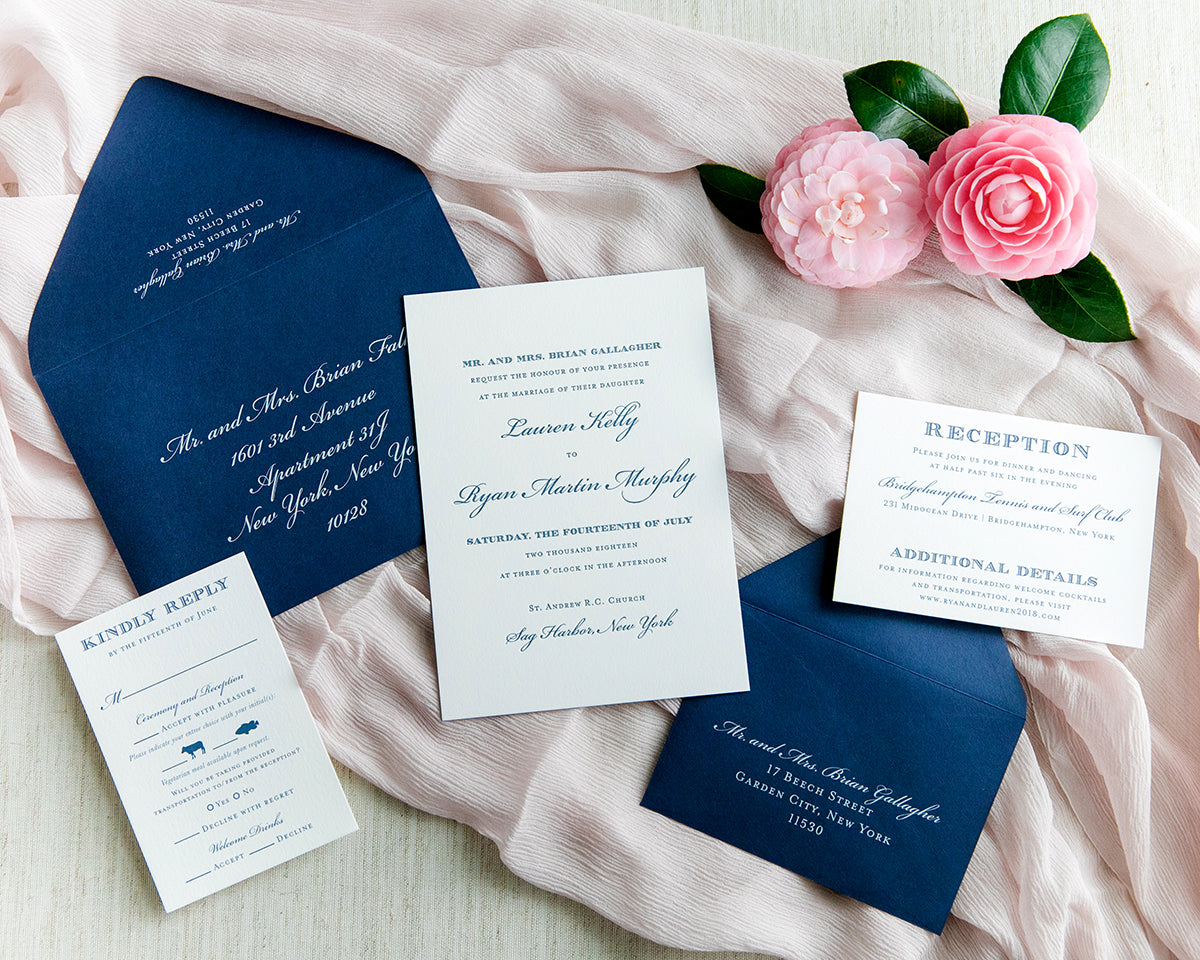 Classic Navy Letterpress Wedding Invitation by Scotti Cline Designs | Photo by Dana Cubbage Weddings