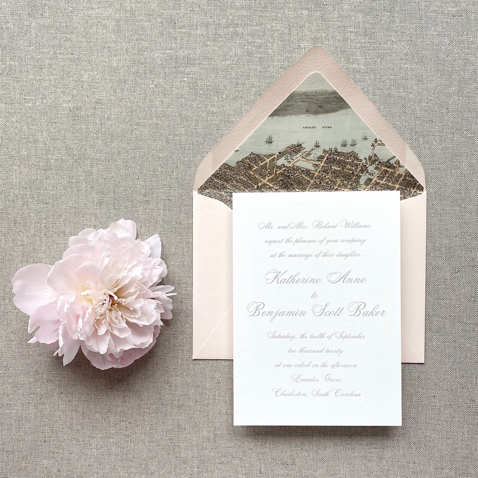 Classic Script Wedding Invitation by Scotti Cline Designs
