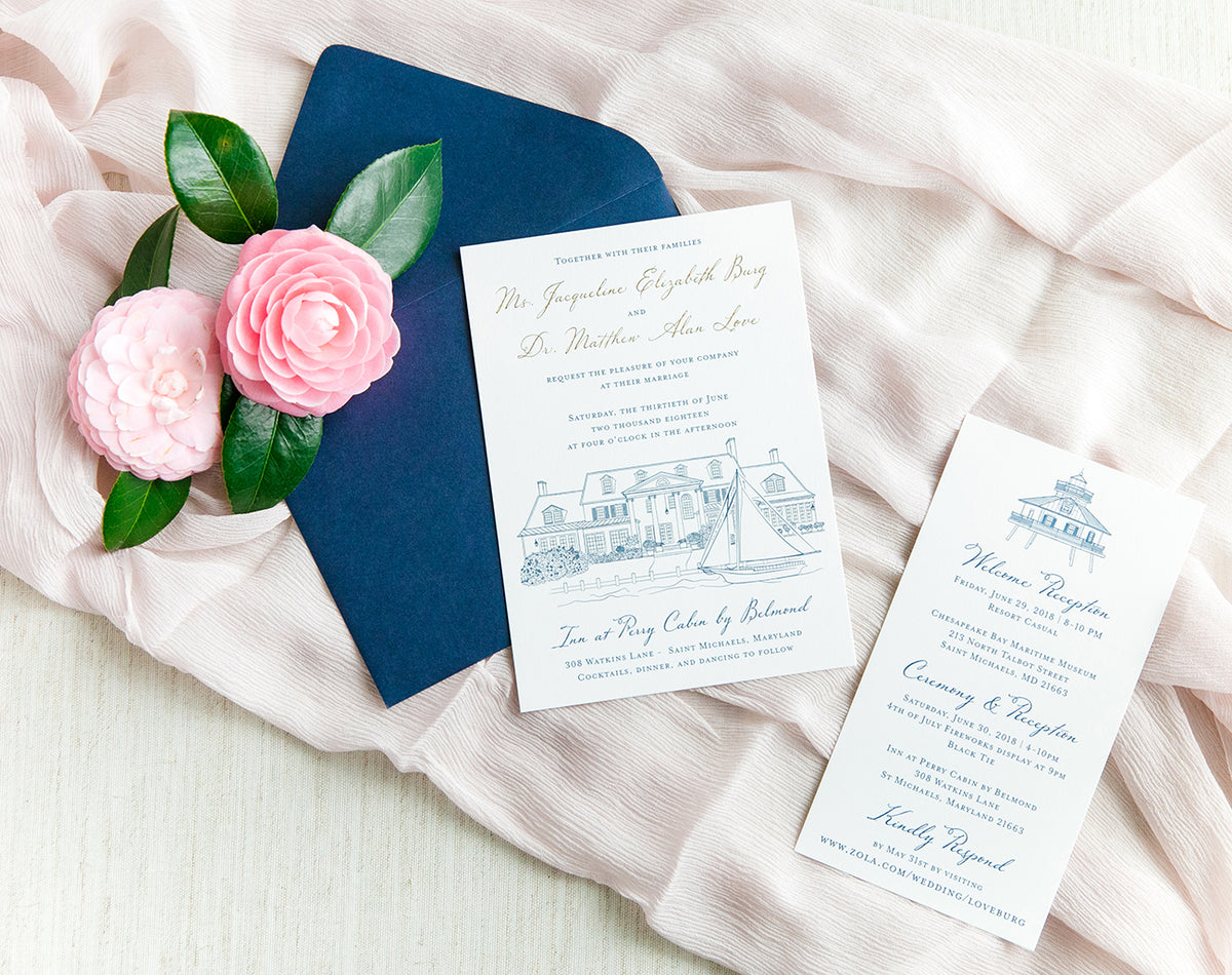 Inn at Perry Cabin Wedding Invitation by Scotti Cline Designs | Photo by Dana Cubbage Weddings