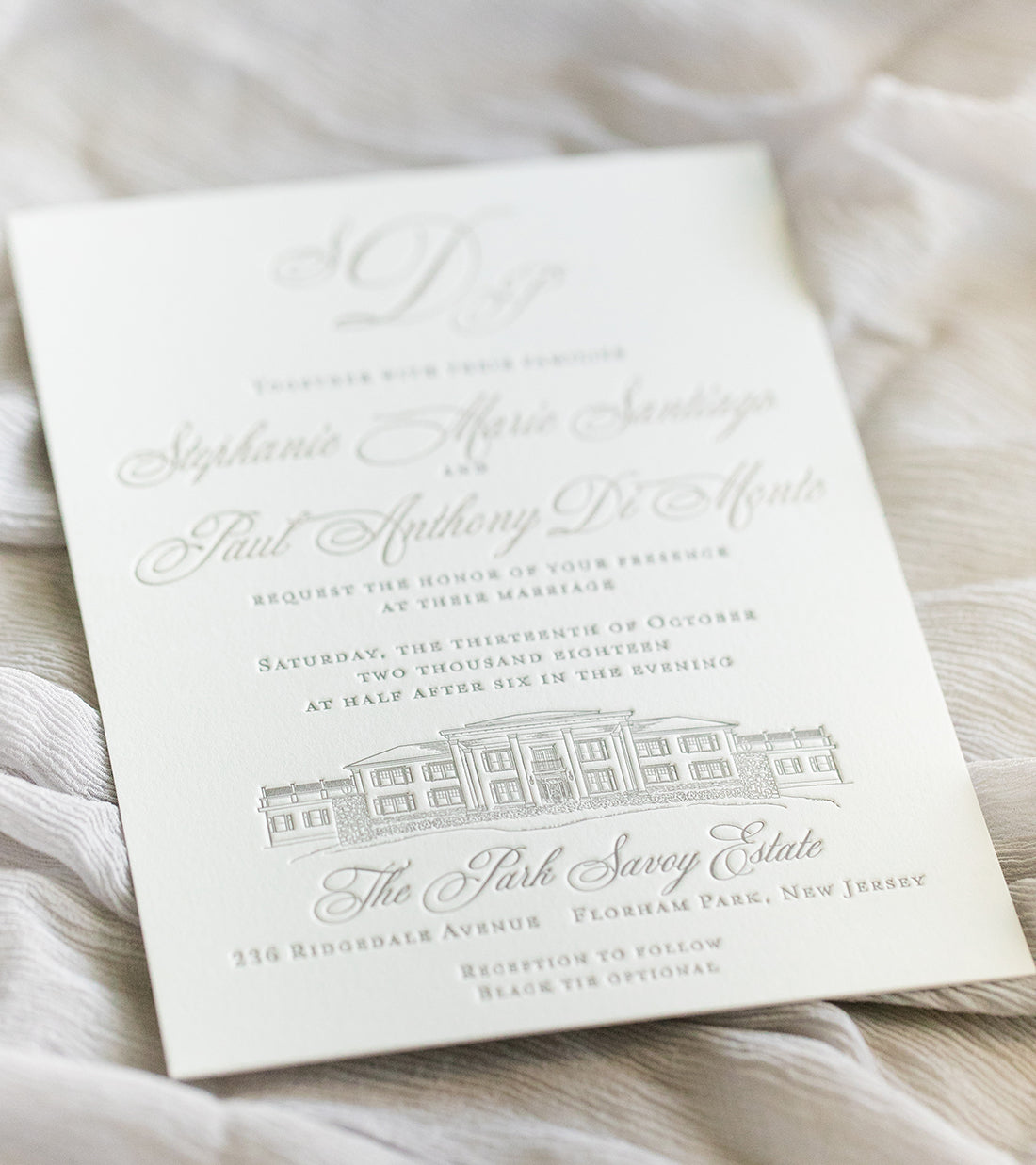 Park Savoy Estate Letterpress Wedding Invitation by Scotti Cline Designs | Photo by Dana Cubbage Weddings