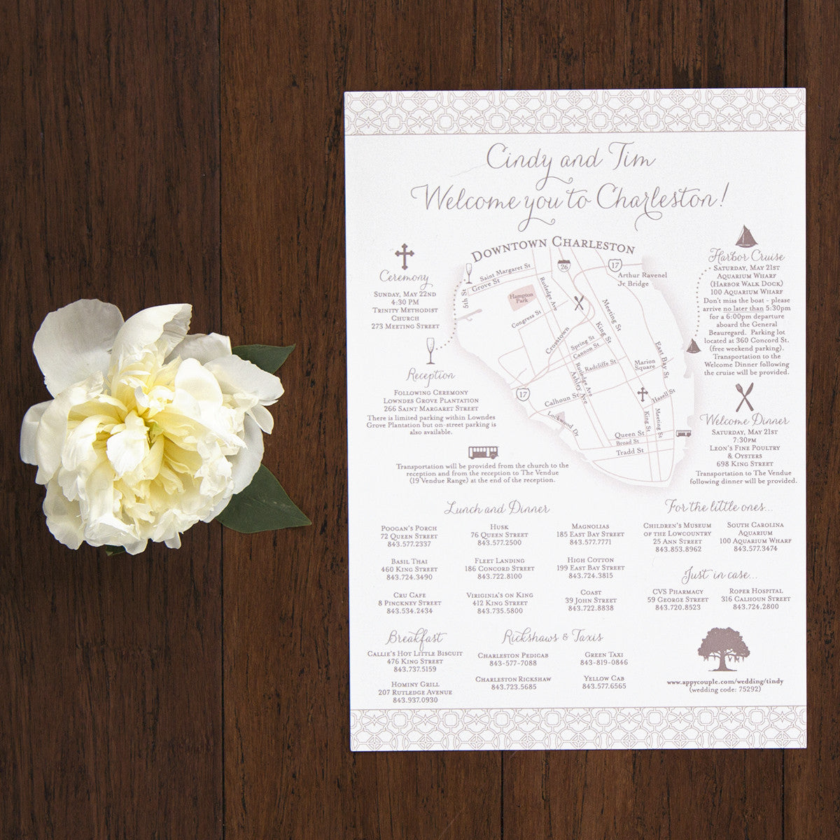 Charleston Wedding Weekend Itinerary by Scotti Cline Designs