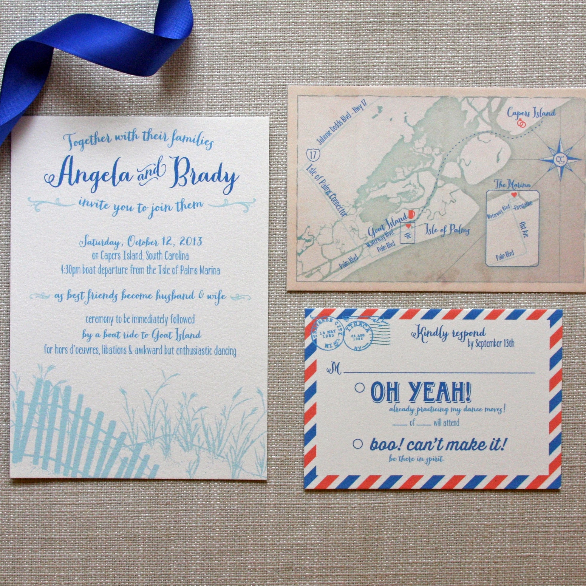 Beach Dunes Coastal Wedding Invitation 