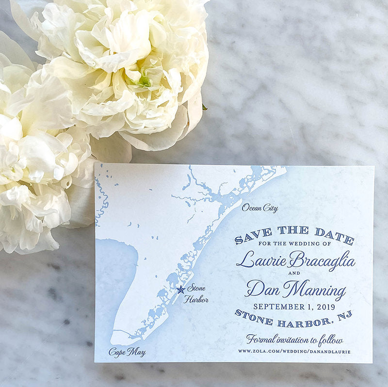 Cape May Map Save the Date by Scotti Cline Designs