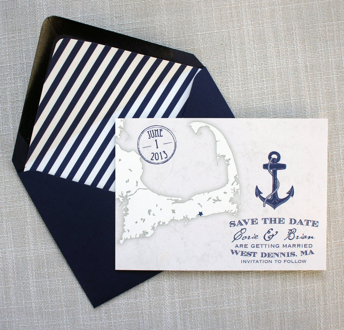 Cape Cod Map Save the Date by Scotti Cline Designs