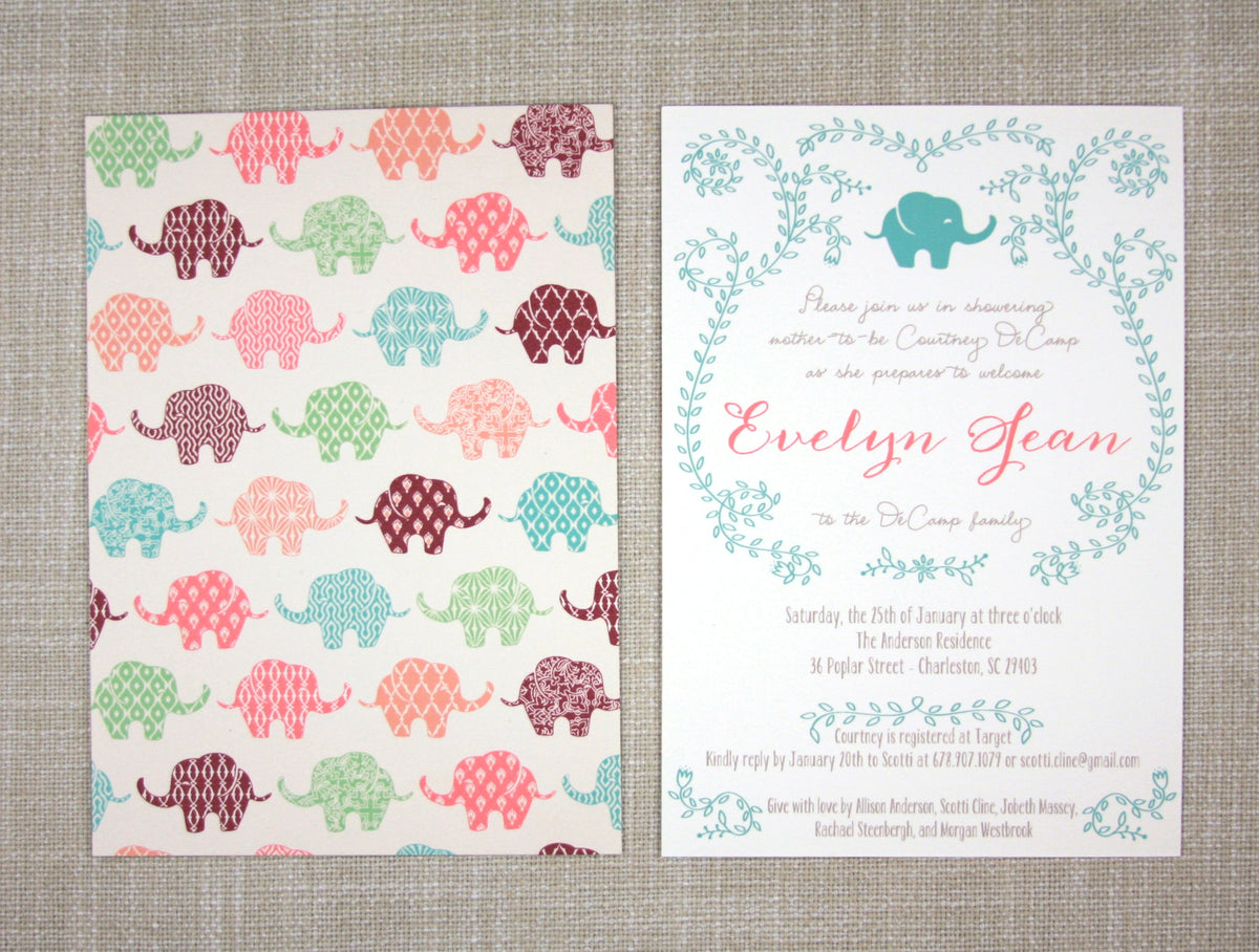 Elephant Baby Shower Invitation