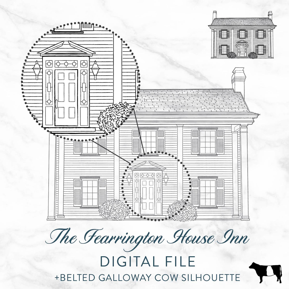The Fearrington House Inn Sketch Digital File