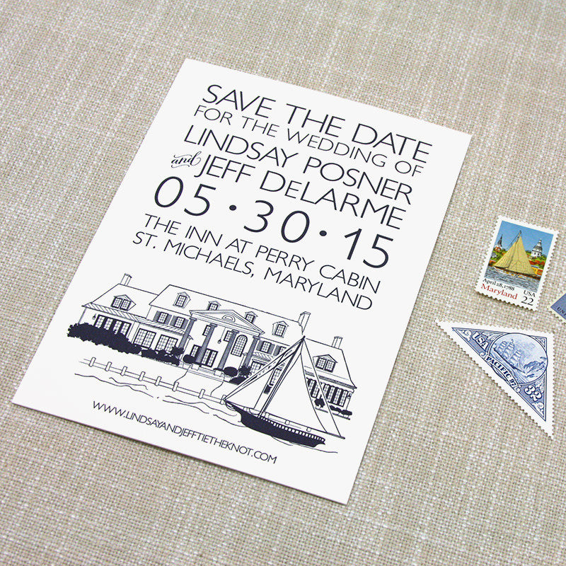 Letterpress Inn at Perry Cabin Save the Date by Scotti Cline Designs