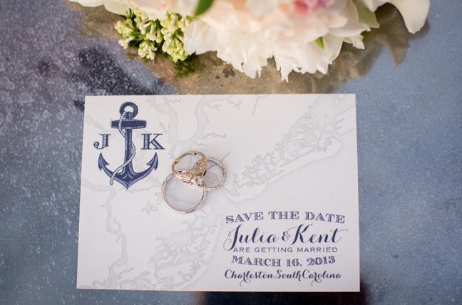 Nautical Charleston Map Save the Date - Picture by Alice Keeney Photography