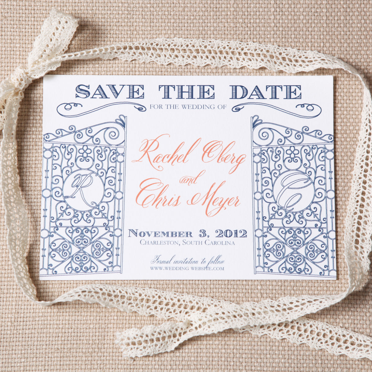Legare Waring House Save the Date by Scotti Cline Designs - photo by Jennifer Bearden Photography