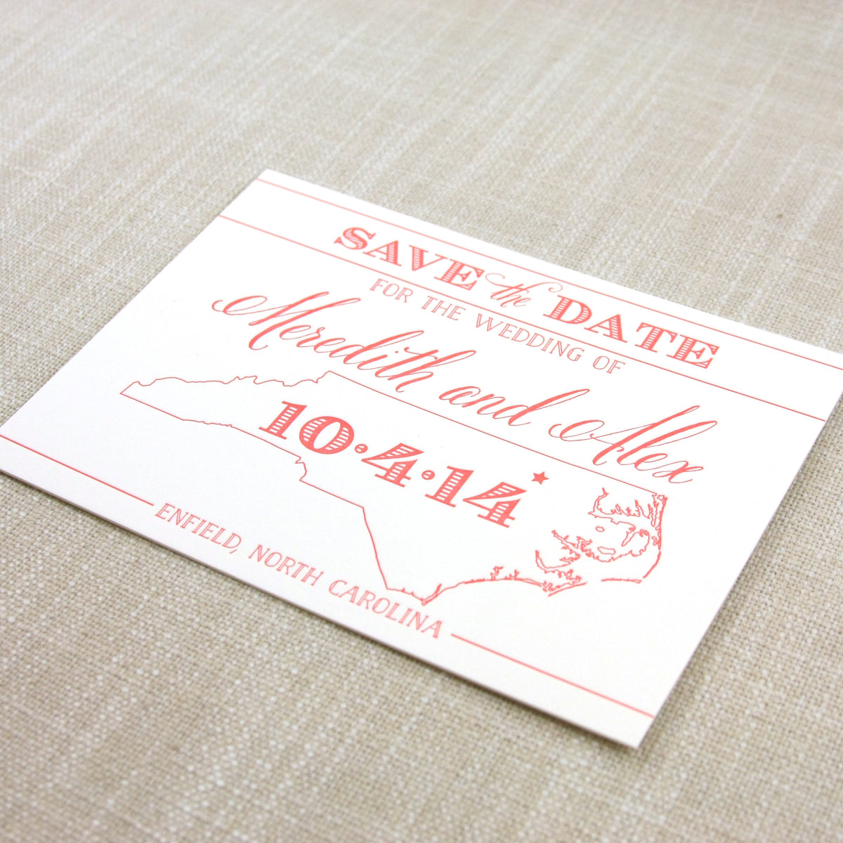 Letterpress North Carolina State Save the Date by Scotti Cline Designs