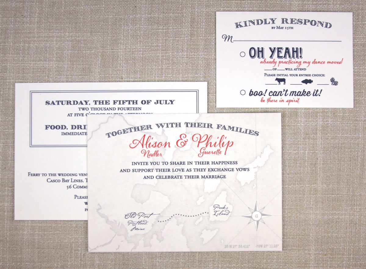 Peaks Island Wedding Invitation