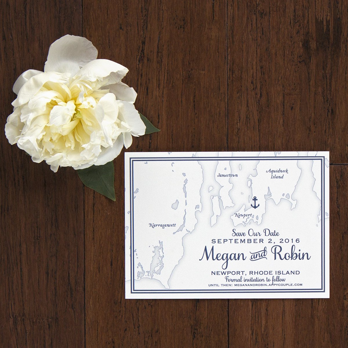 Rhode Island Map Save the Date by Scotti Cline Designs