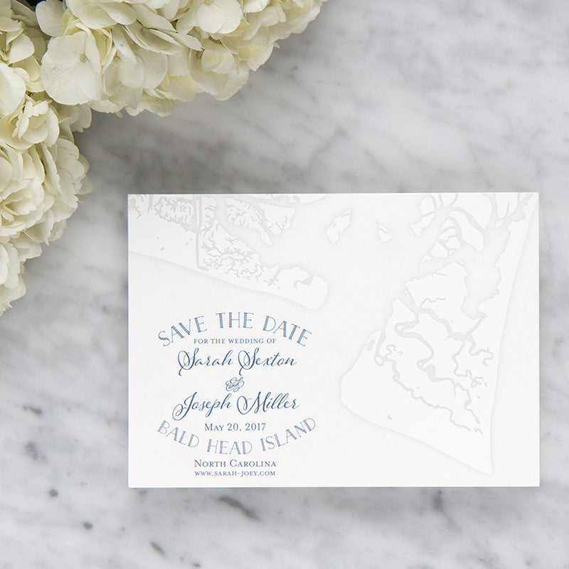 Bald Head Island Map Save the Date by Scotti Cline Designs