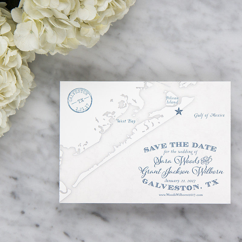 Galveston Texas Map by Scotti Cline Designs