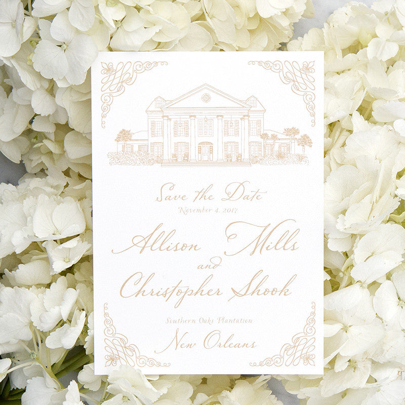 Southern Oaks Plantation Save the Date by Scotti Cline Designs