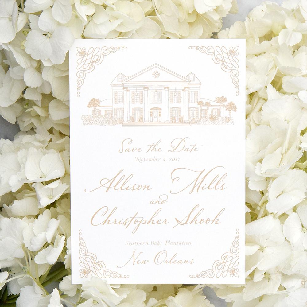 Southern Oaks Plantation Save the Date by Scotti Cline Designs