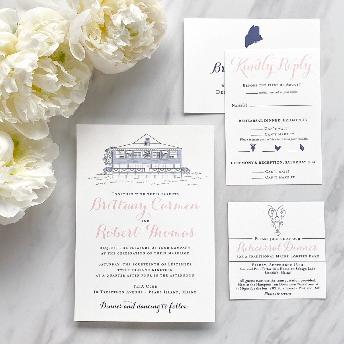 TEIA Club Wedding Invitation by Scotti Cline Designs