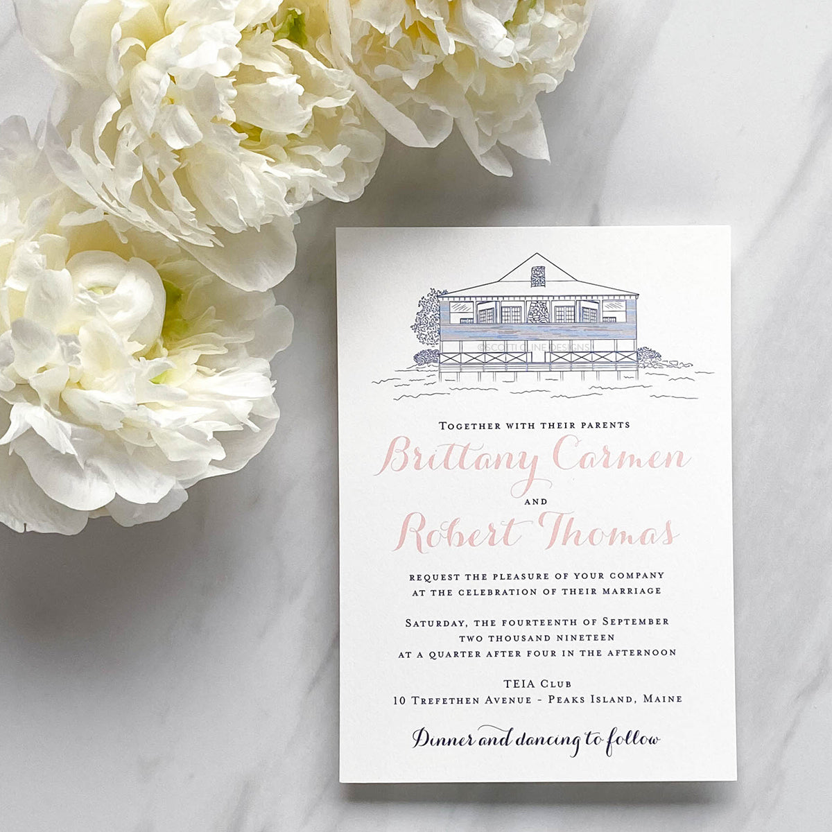 TEIA Club Wedding Invitation by Scotti Cline Designs