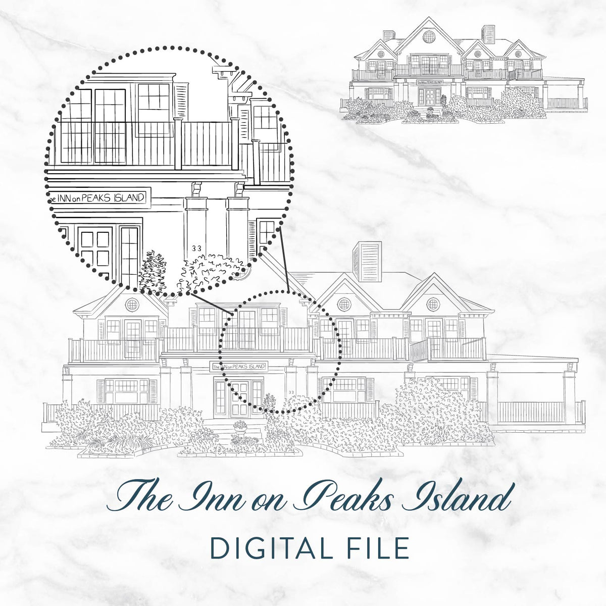 The Inn on Peaks Island Sketch Digital File