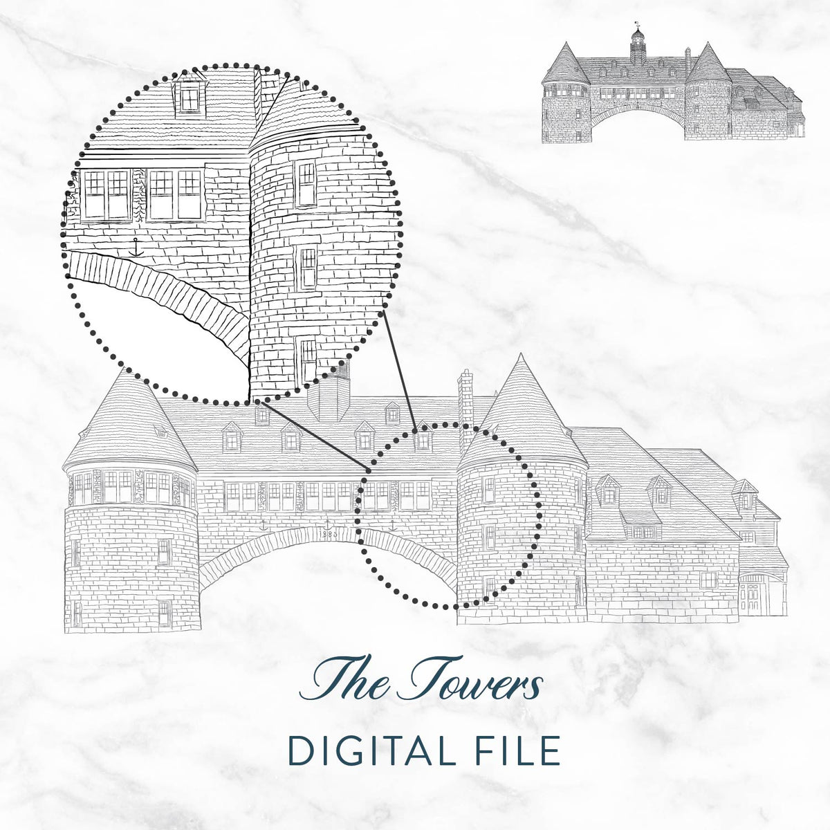 The Towers (Narragansett, RI) Sketch Digital File