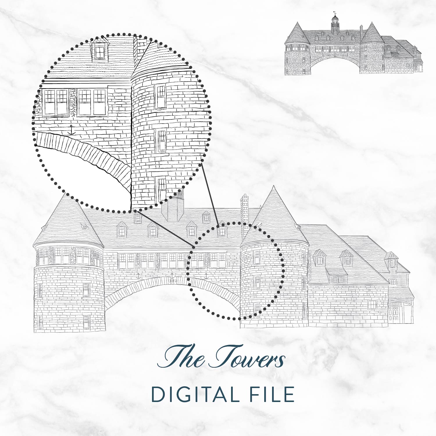 The Towers (Narragansett, RI) Sketch Digital File