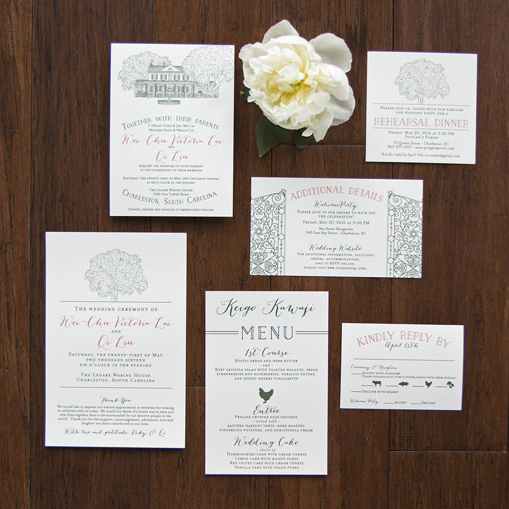 Legare Waring House Wedding Invitation