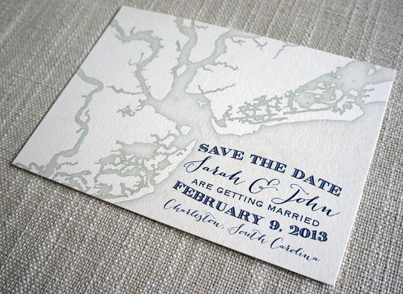 Nautical Charleston Map Save the Date