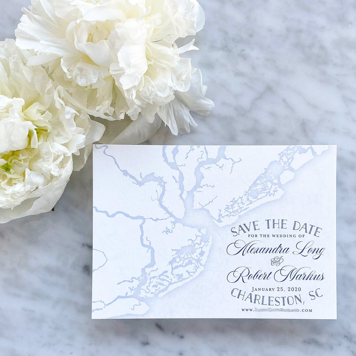 Nautical Charleston Map Save the Date