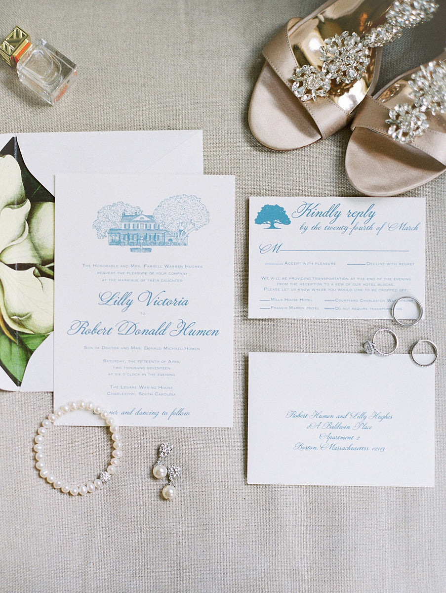 Legare Waring House Wedding Invitation by Scotti Cline Designs  |  Photo by Rach Loves Troy