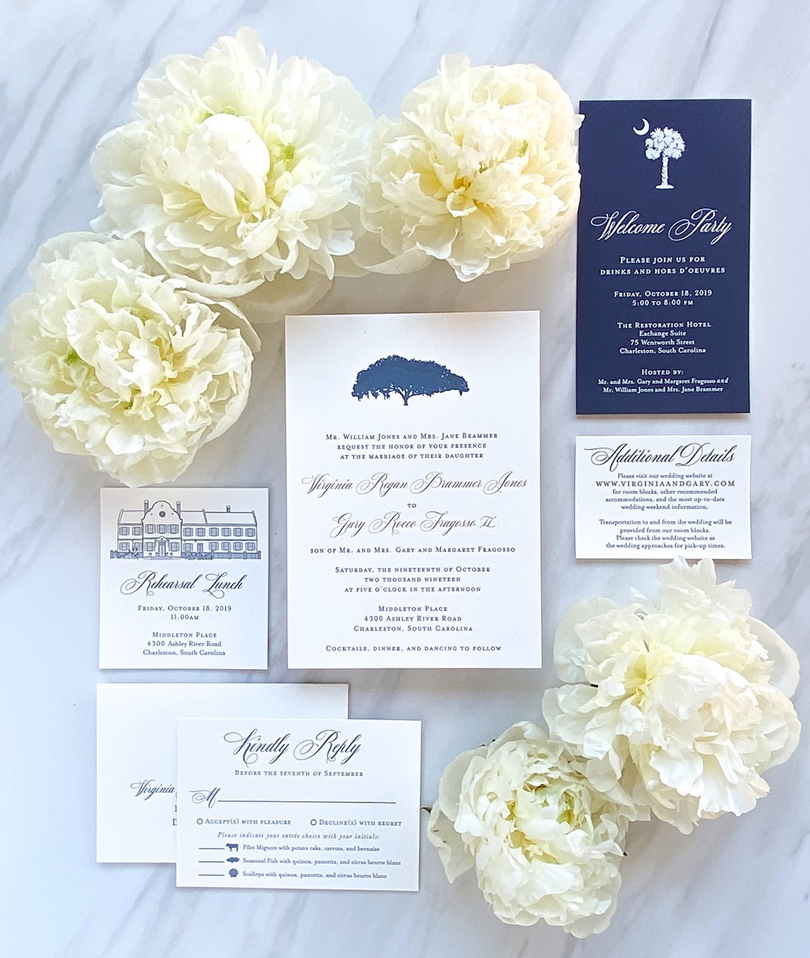 Middleton Place Oak Tree Wedding Invitation by Scotti Cline Designs