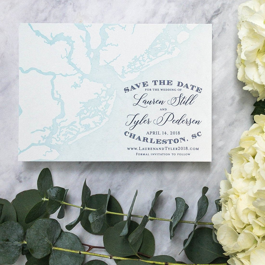 Nautical Charleston Map Save the Date by Scotti Cline Designs