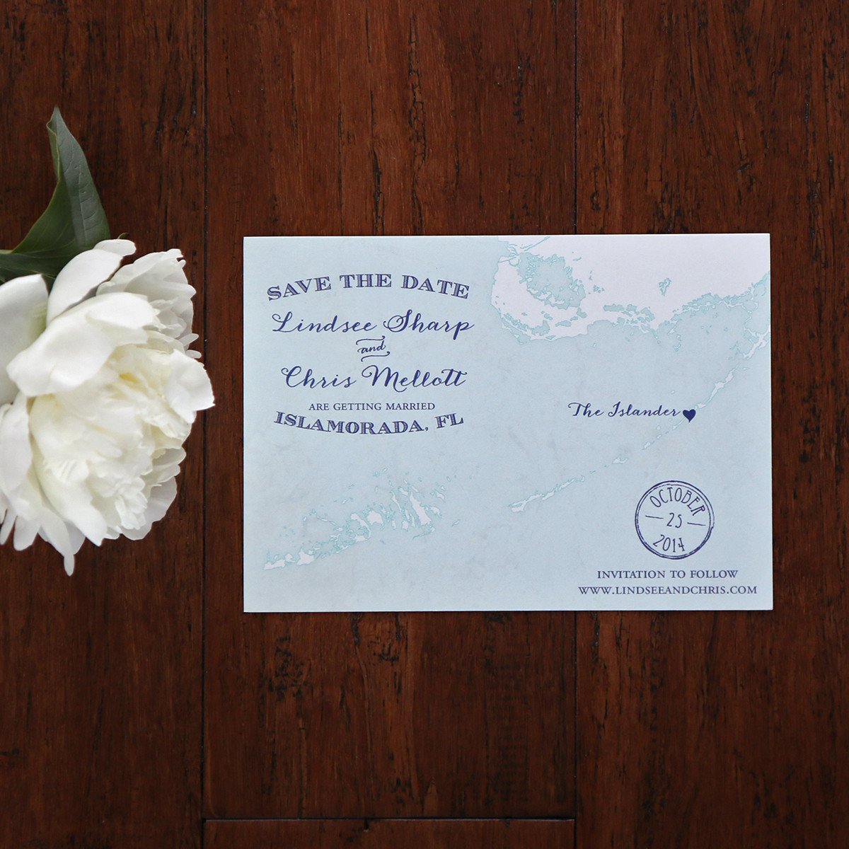 Islamorada Florida Keys Map Save the Date by Scotti Cline Designs