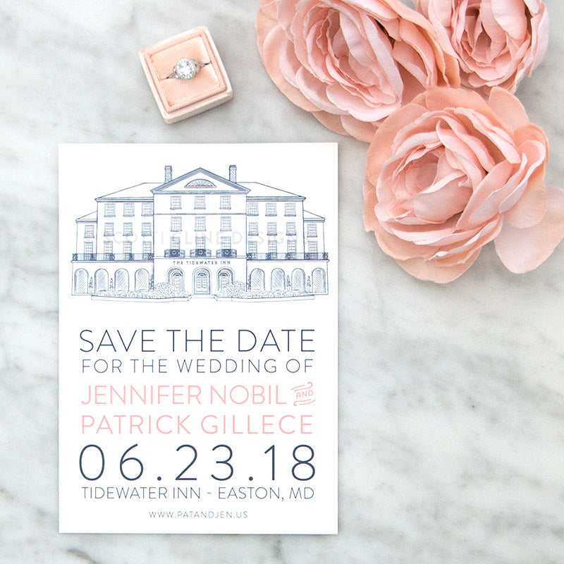 Tidewater Inn Save the Date by Scotti Cline Designs