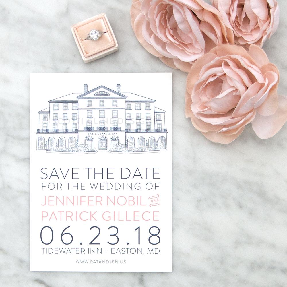 Tidewater Inn Save the Date by Scotti Cline Designs