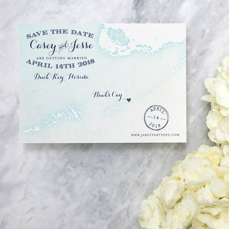 Florida Keys Map Save the Date by Scotti Cline Designs
