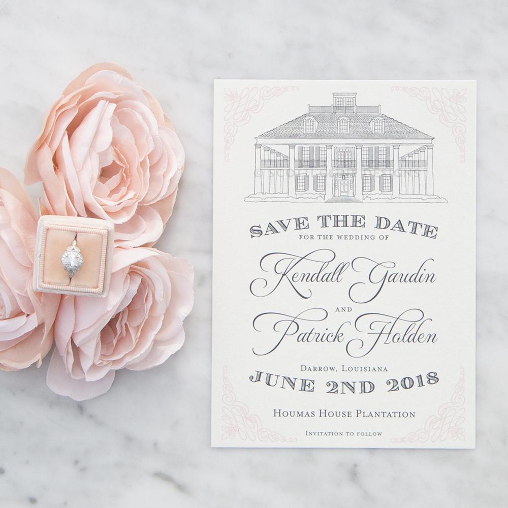 Houmas House Plantation Save the Date by Scotti Cline Designs