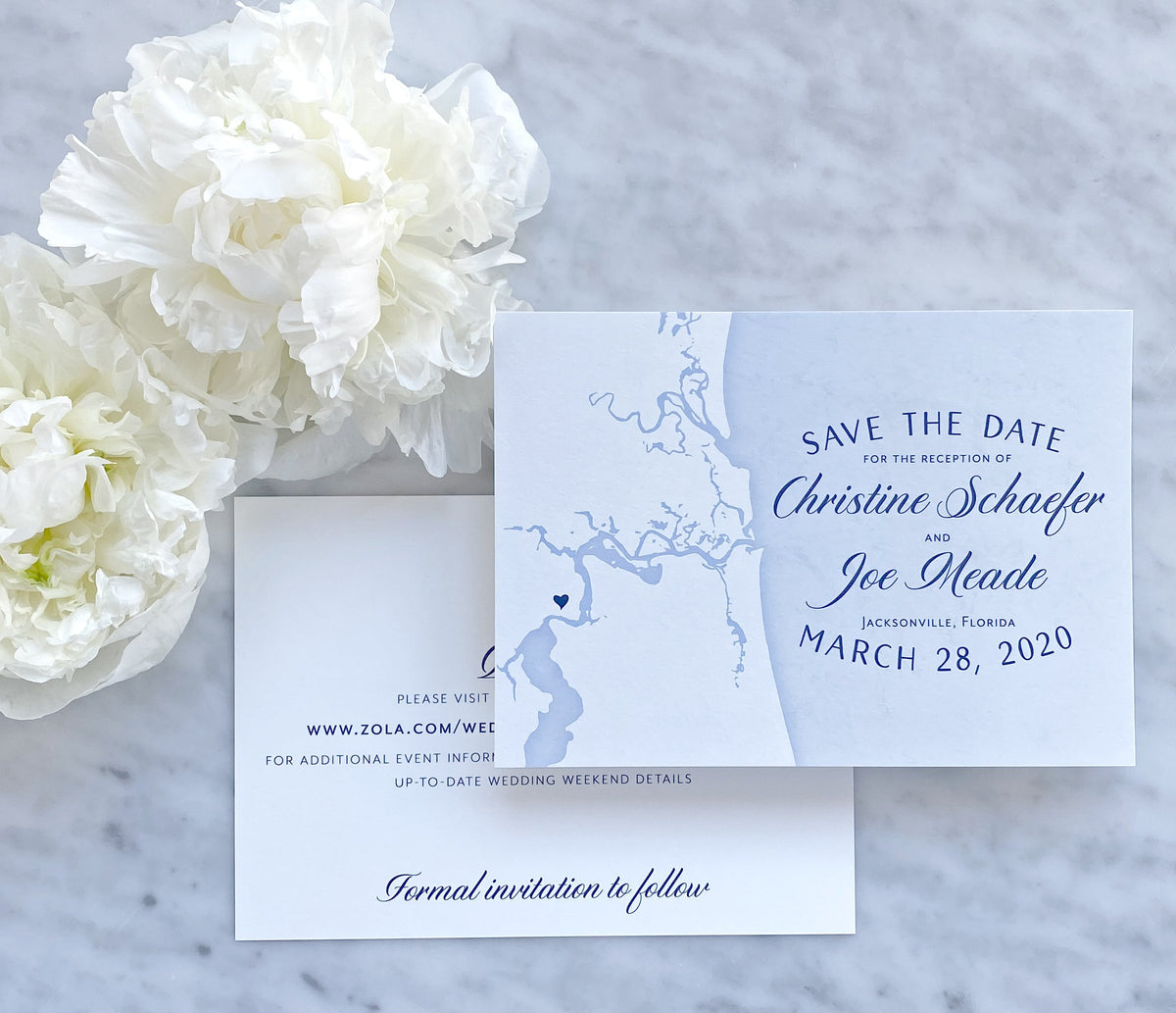 Jacksonville Florida Coastal Map Save the Date by Scotti Cline Designs