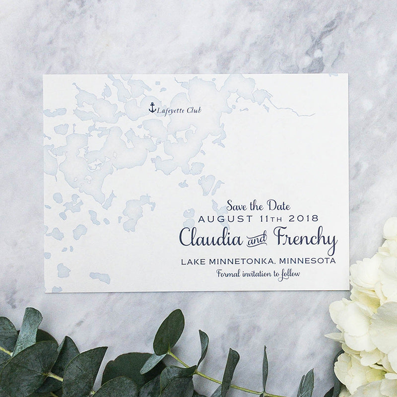 Lake Minnetonka Map Save the Date by Scotti Cline Designs