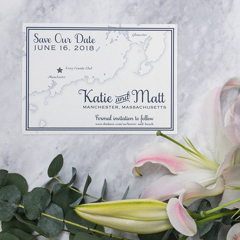 Manchester Map Save the Date by Scotti Cline Designs