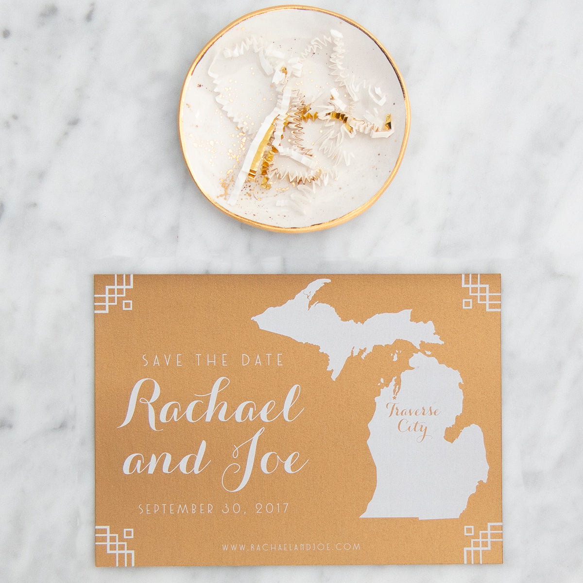 Michigan Map Save the Date by Scotti Cline Designs 