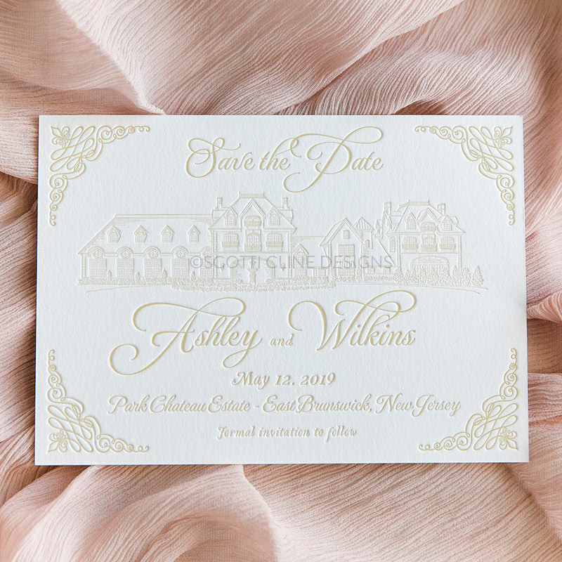Park Chateau Estate Save the Date by Scotti Cline Designs | Photo by Dana Cubbage Weddings