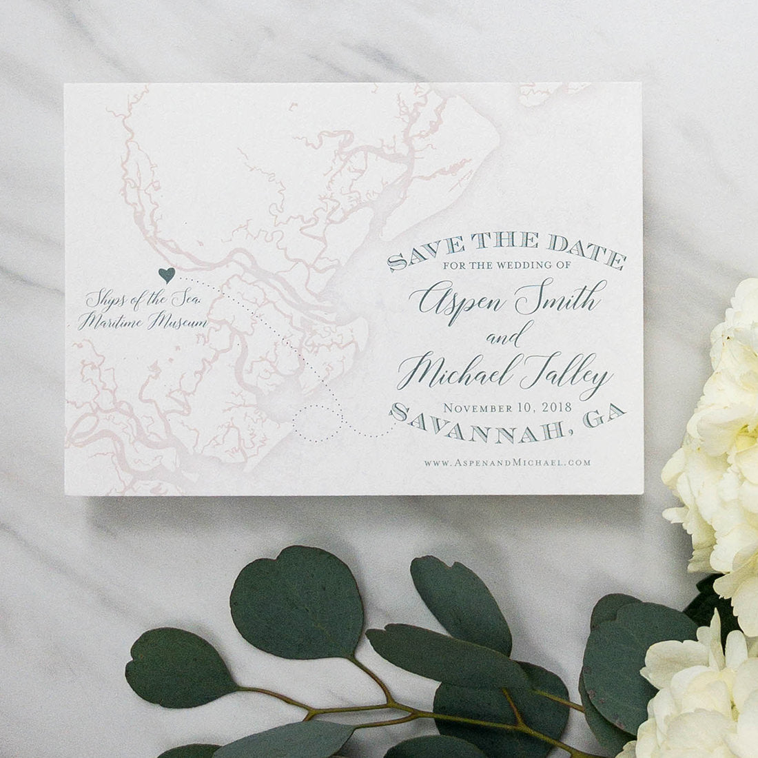 Savannah Map Save the Date by Scotti Cline Designs