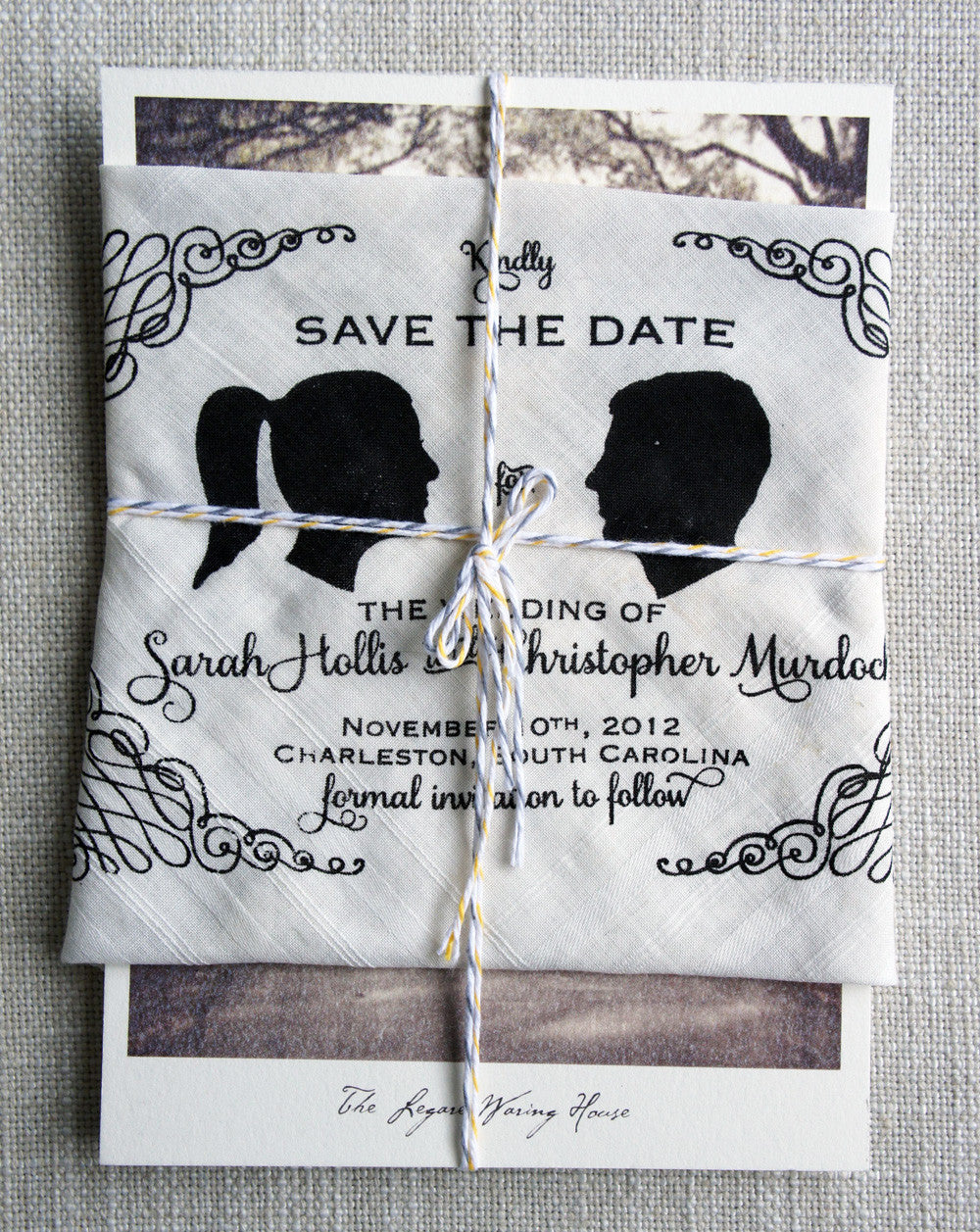 Vintage Handkerchief Save the Date