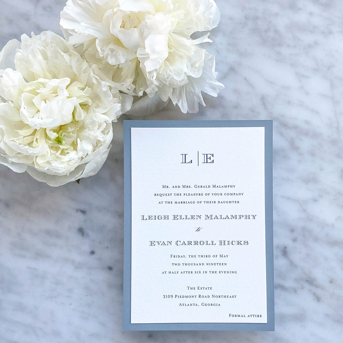 Simple Monogram Wedding Invitation by Scotti Cline Designs