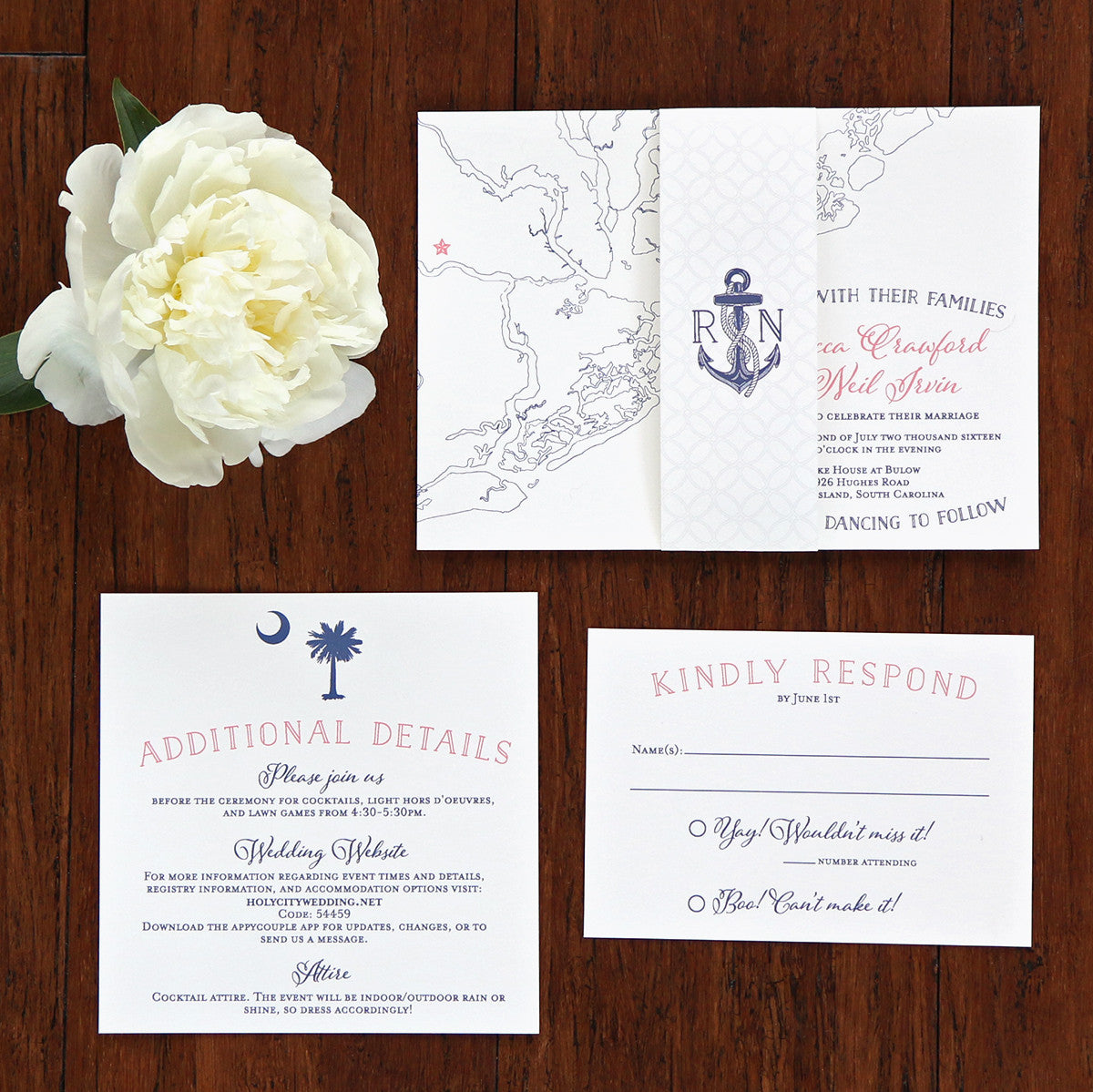 Charleston Outline Map Wedding Invitation by Scotti Cline Designs