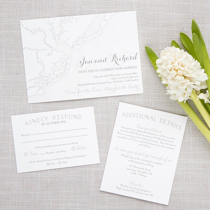 Charleston Map Wedding Invitation by Scotti Cline Designs