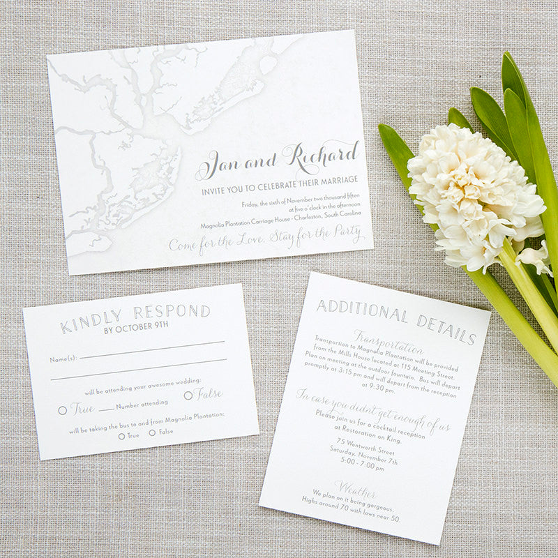 Charleston Map Wedding Invitation by Scotti Cline Designs