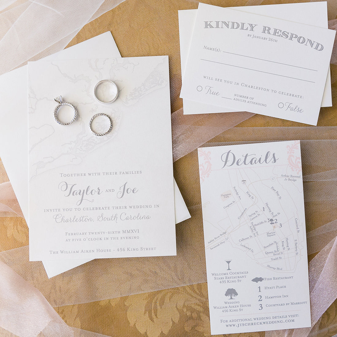 Charleston Area Map Wedding Invitation by Scotti Cline Designs  |   Photo by Dana Cubbage Weddings