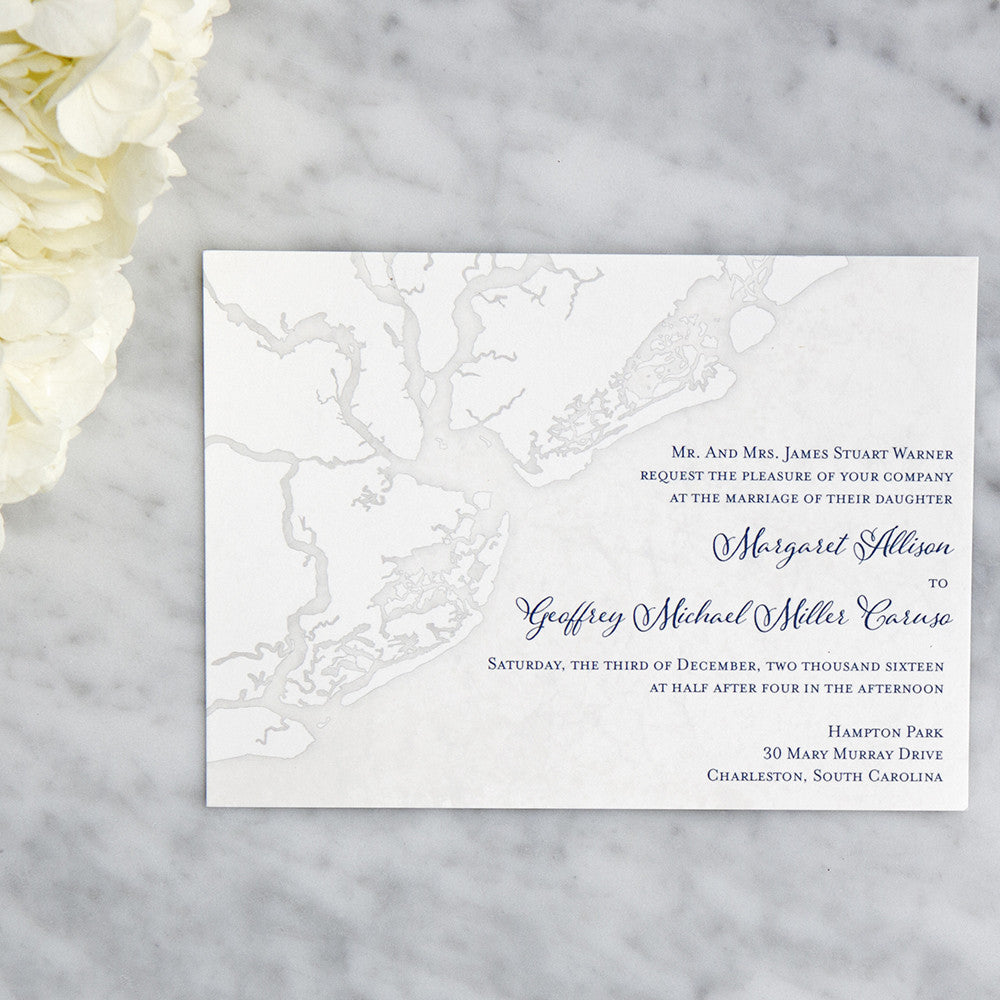 Charleston Map Wedding Invitation by Scotti Cline Designs